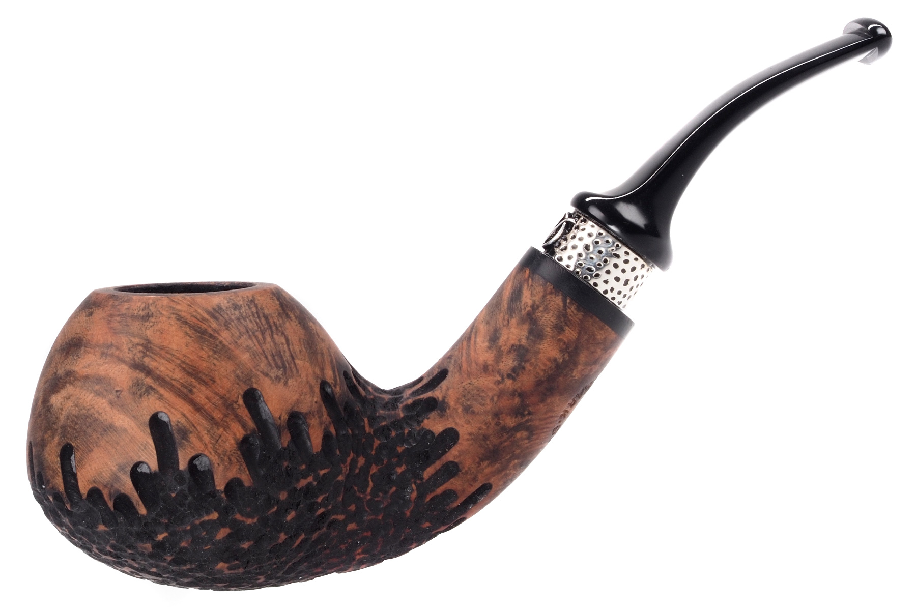 Nording Pipes, Silver Mount 3, Bent Apple