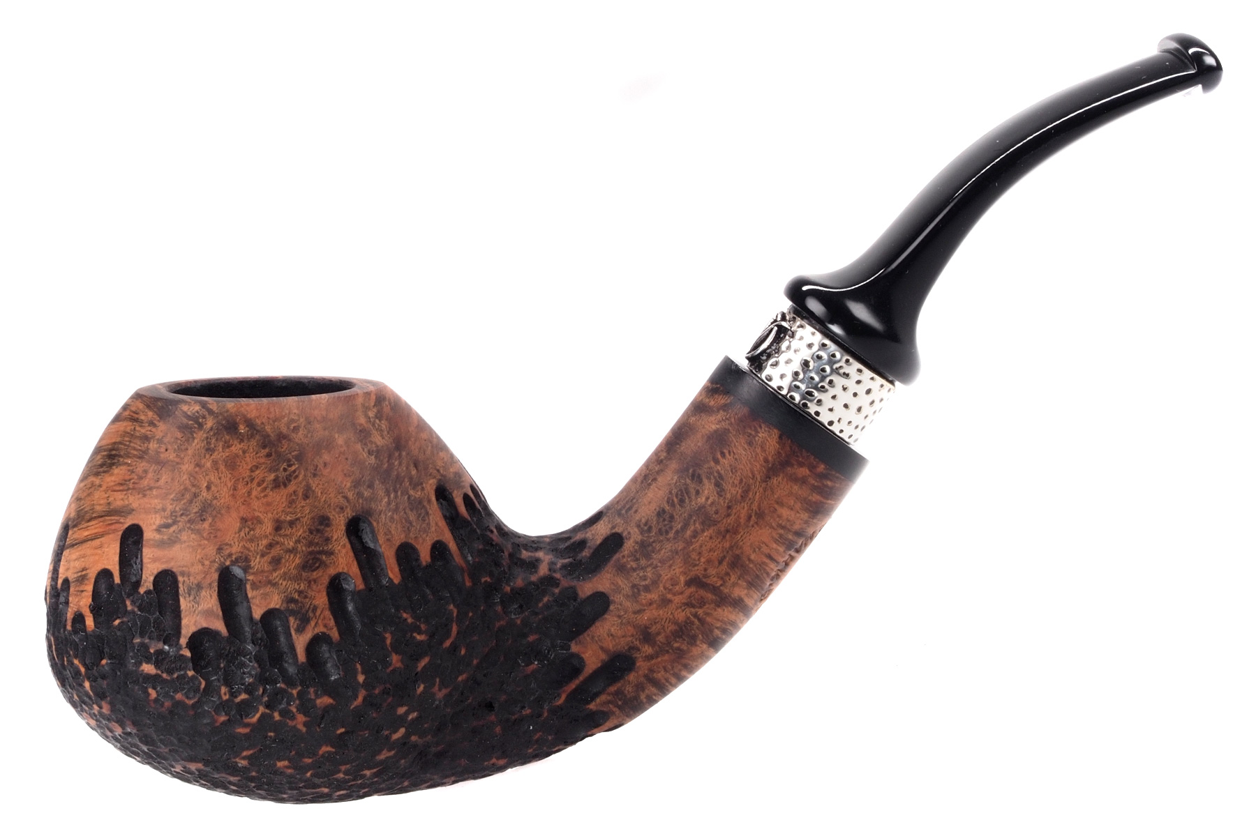 Nording Pipes, Silver Mount 3, Bent Apple
