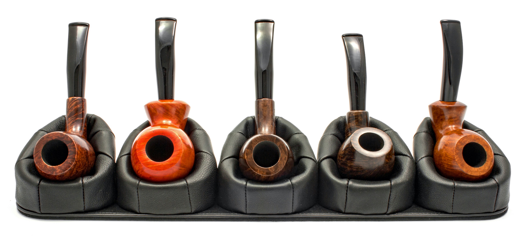 Martin Wess, Classic, Leather Pipe stand, 5 pipes