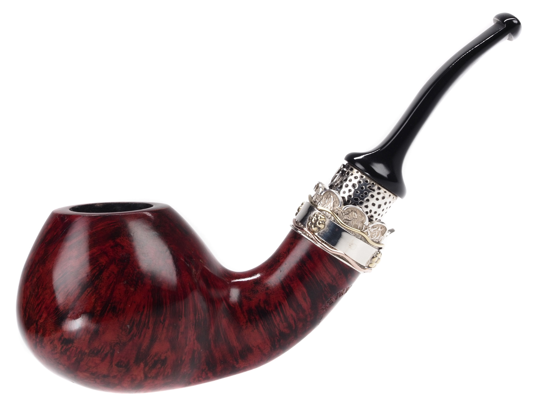 Nording Pipe, Double Silver Gr. 1, Brandy, 9 mm.