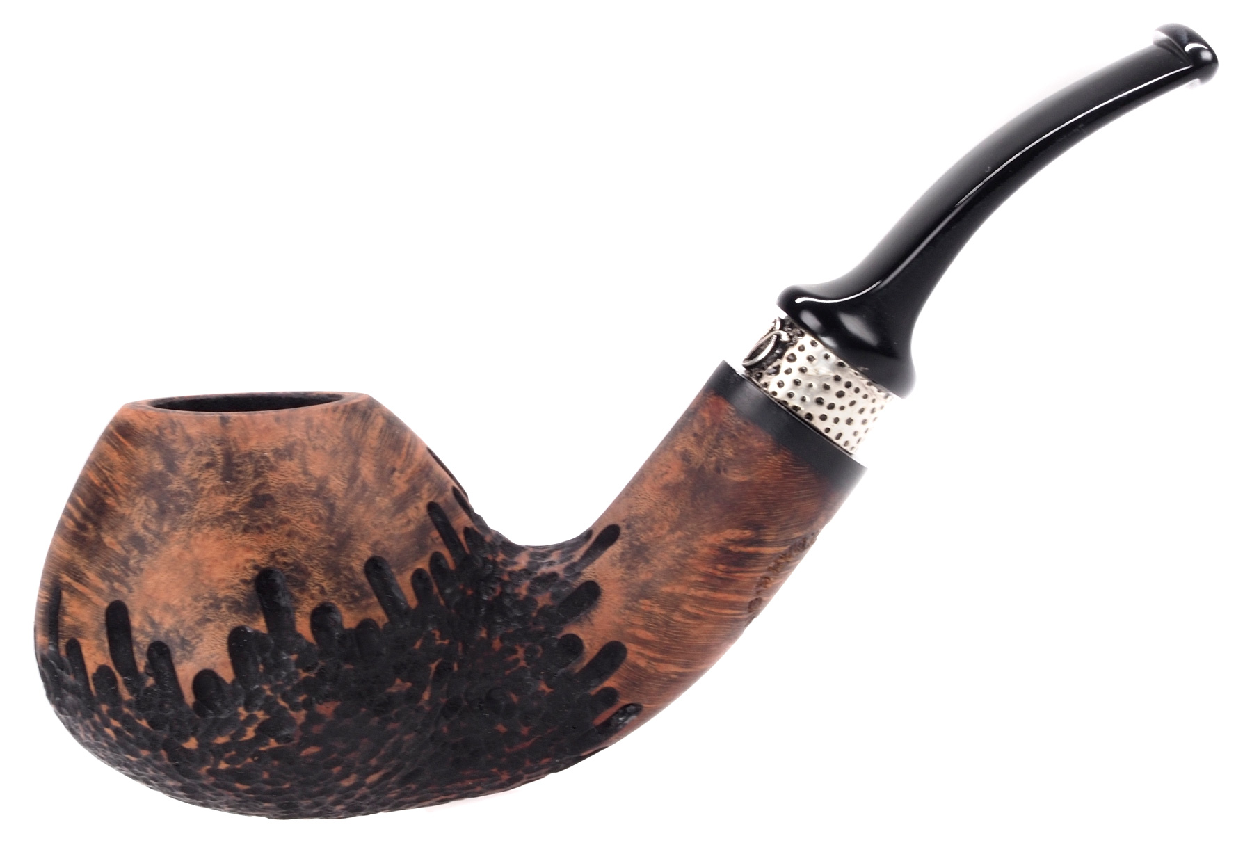 Nording Pipes, Silver Mount 3, Bent Apple