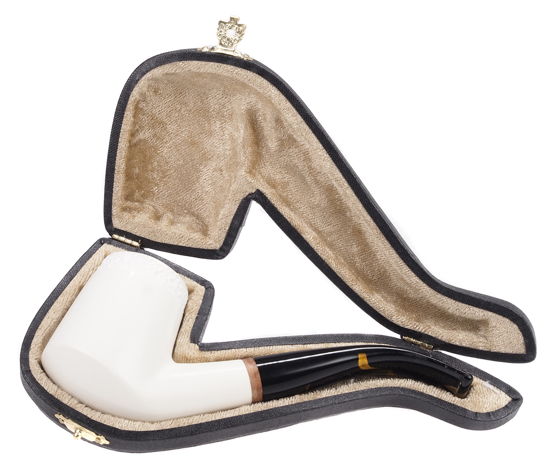 Meerschaum, Semi Rusticated Bent Billard