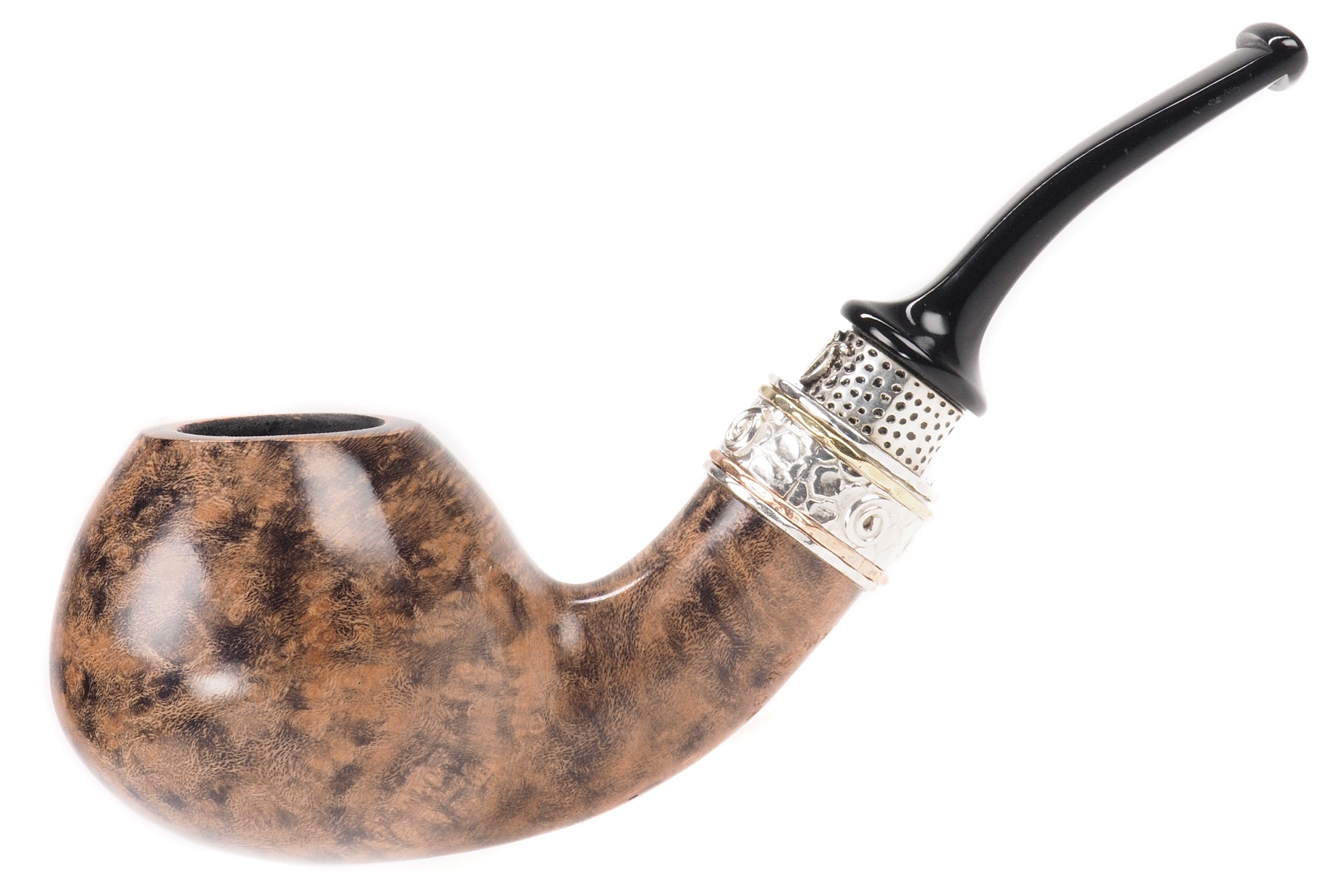Nording Pipe, Double Silver Gr. 2 , Brandy