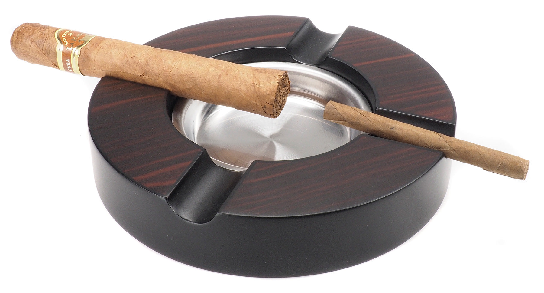 Cigar Ashtray w. four rests, Ebony finish