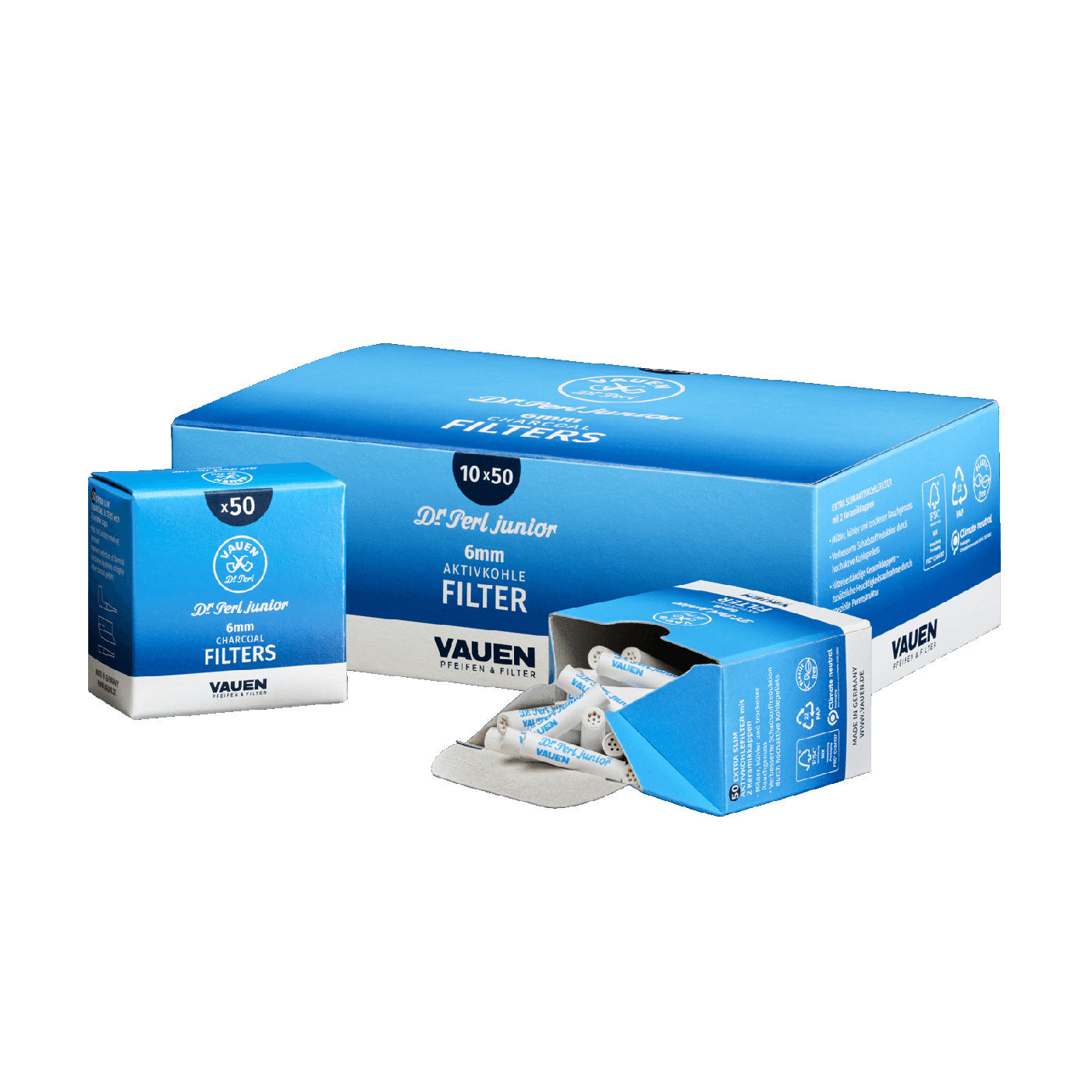 Dr. Perl junior 50 pcs, 6 mm filter, Vauen