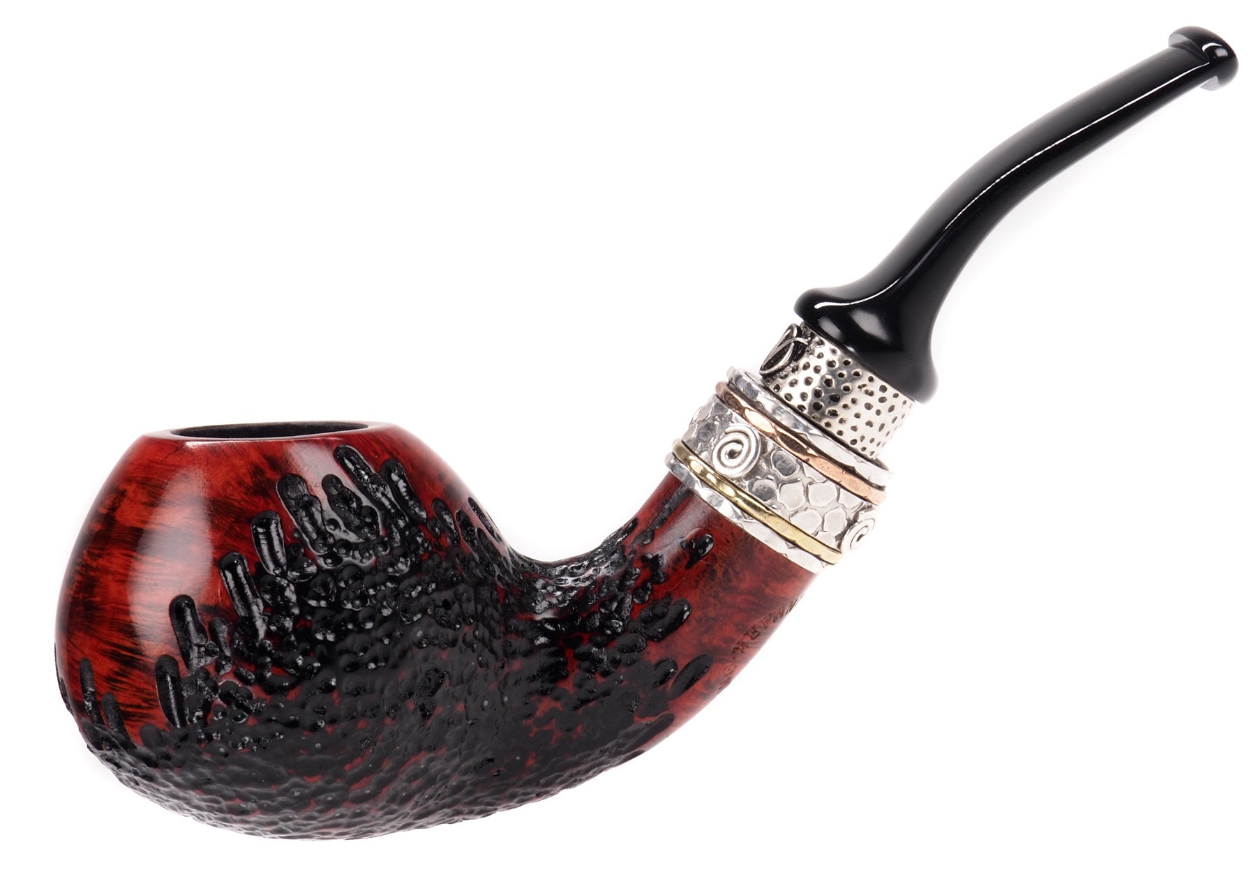 Nording Pipe, Double Silver Gr. 3 , Brandy