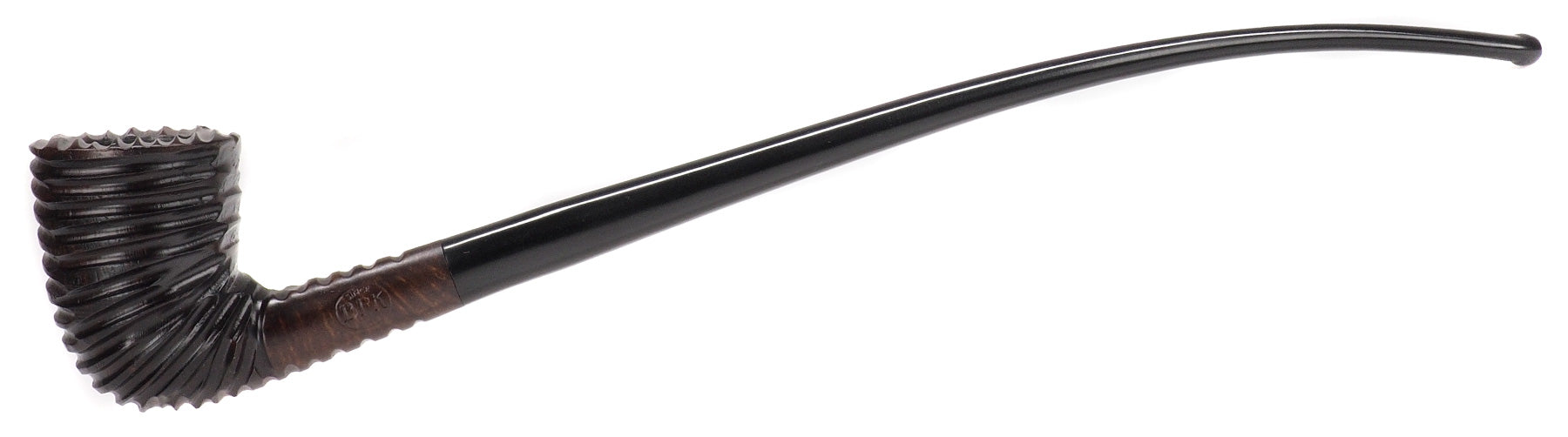 BPK Brushed Churchwarden Pipe, Medium Dublin