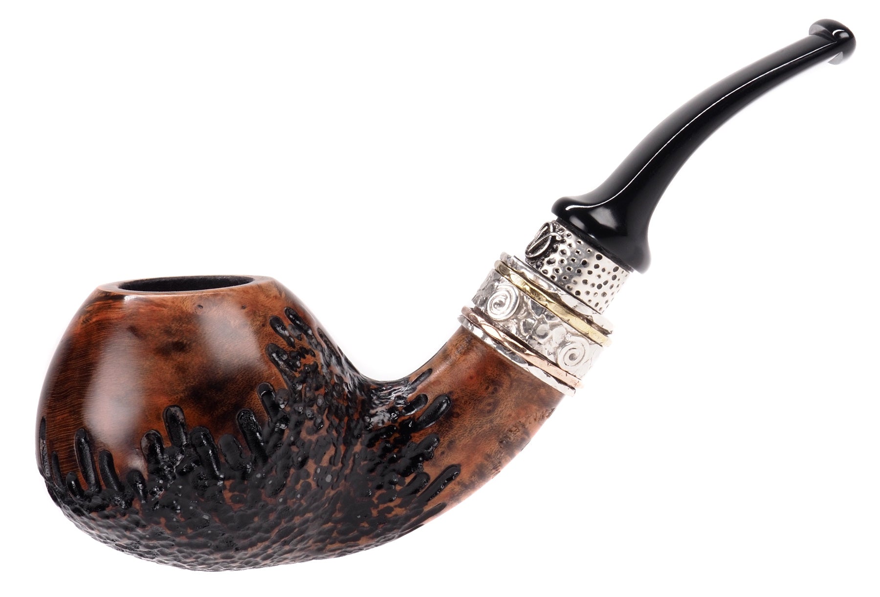 Nording Pipe, Double Silver Gr. 3 , Brandy