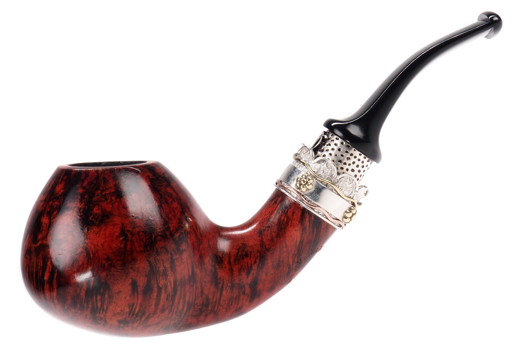 Nording Pipe, Double Silver Gr. 1 , Brandy