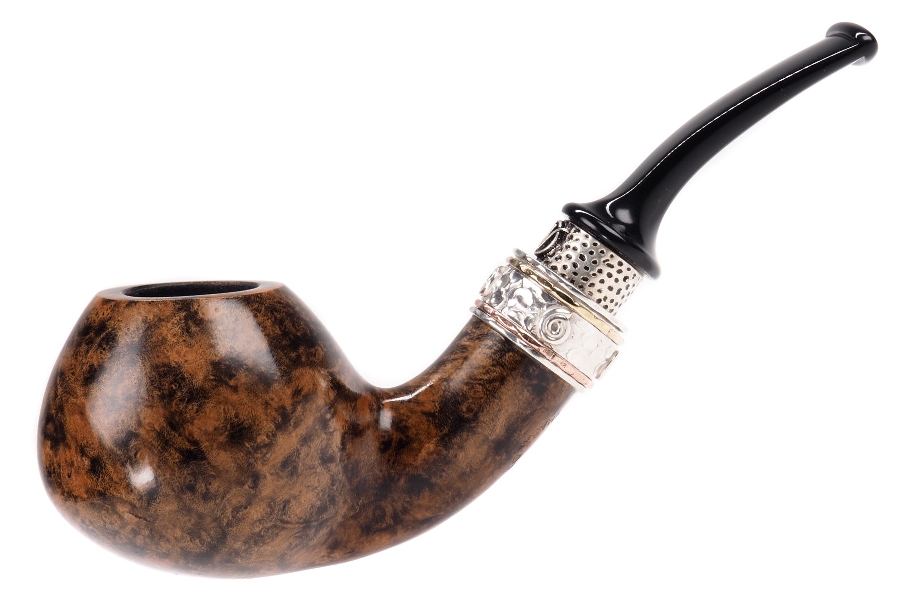 Nording Pipe, Double Silver Gr. 1 , Brandy