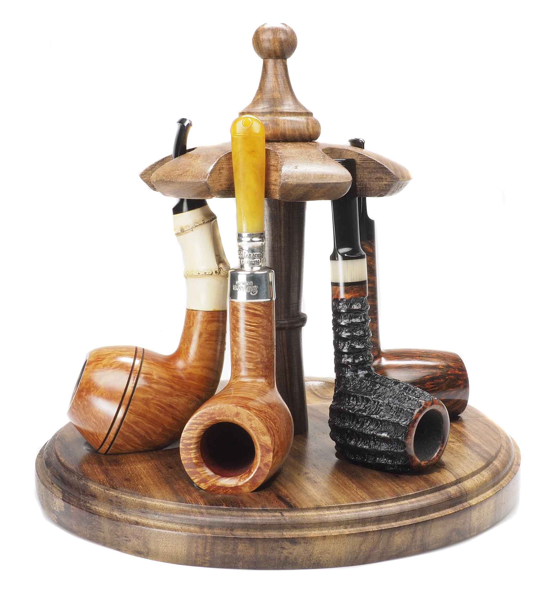 Brebbia, Pipe Rack, 6 pipes, Teak wood