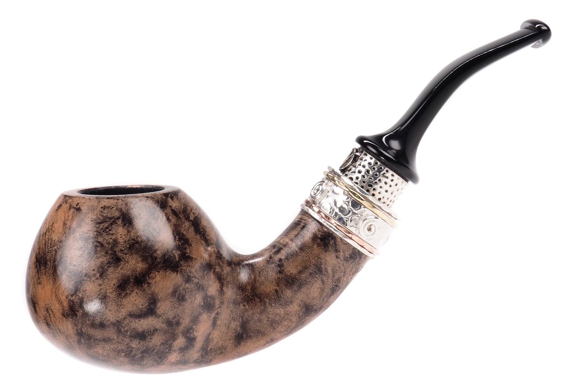 Nording Pipe, Double Silver Gr. 1 , Brandy