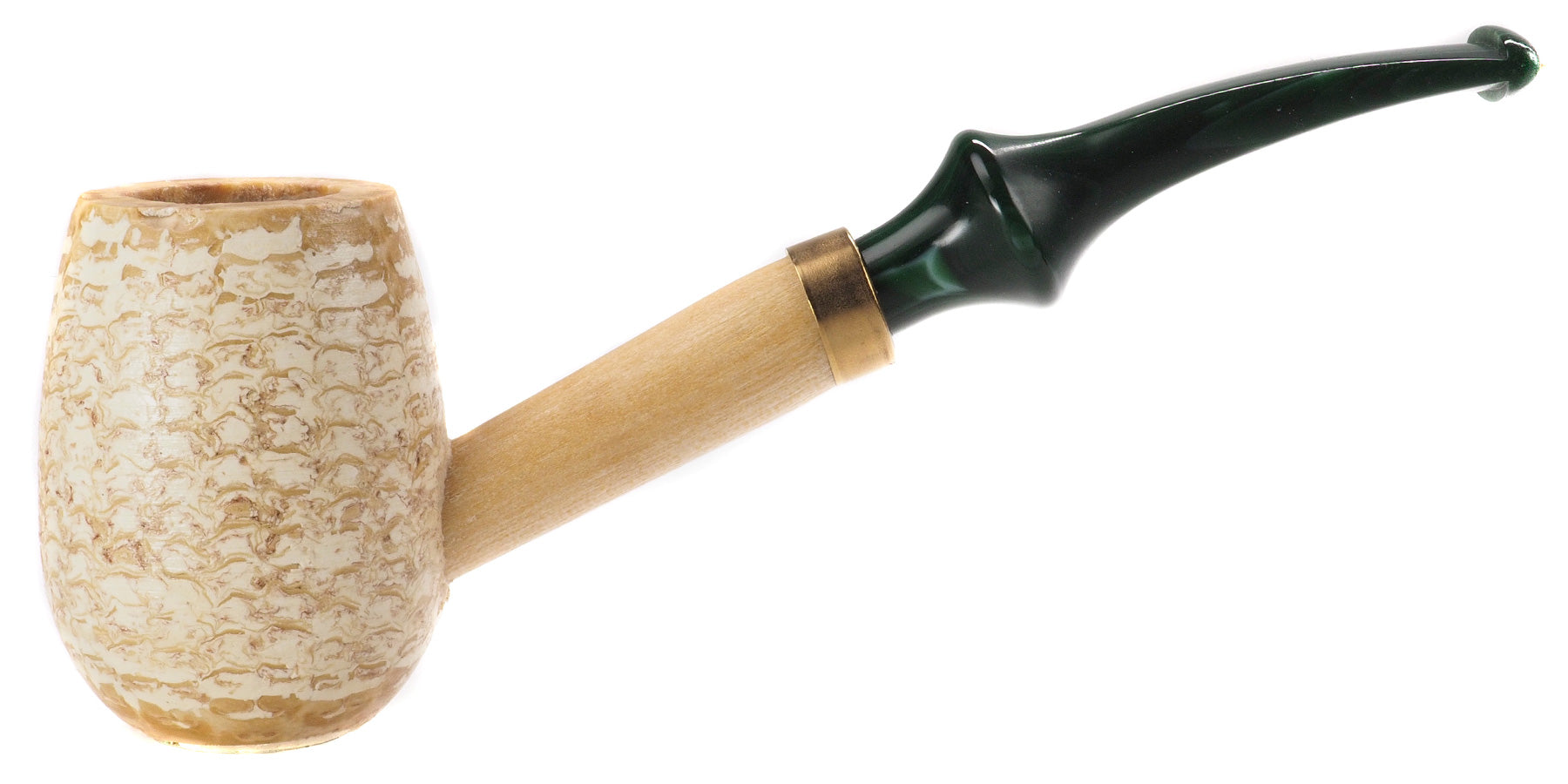 Corn Cob Pipe, Emerald, Bent