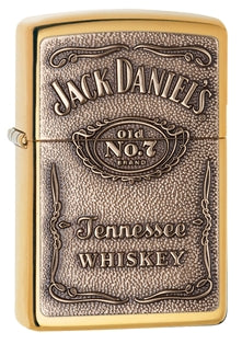 Zippo, Jack Daniels, Emblem/High Polish Brass