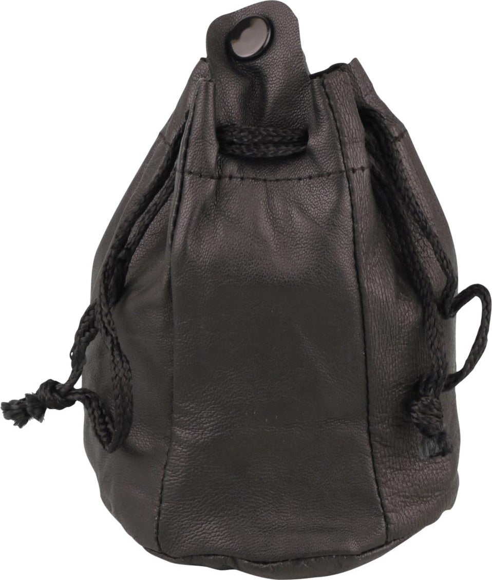 Hauser, Tobacco pouch, Drawstring, Black Leather