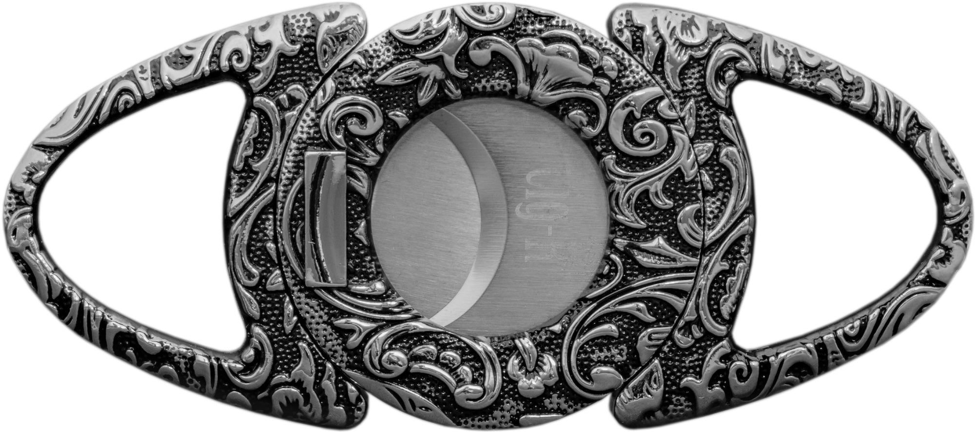 Cig-R, Cigar Cutter Bull's Eye, Antique Silver