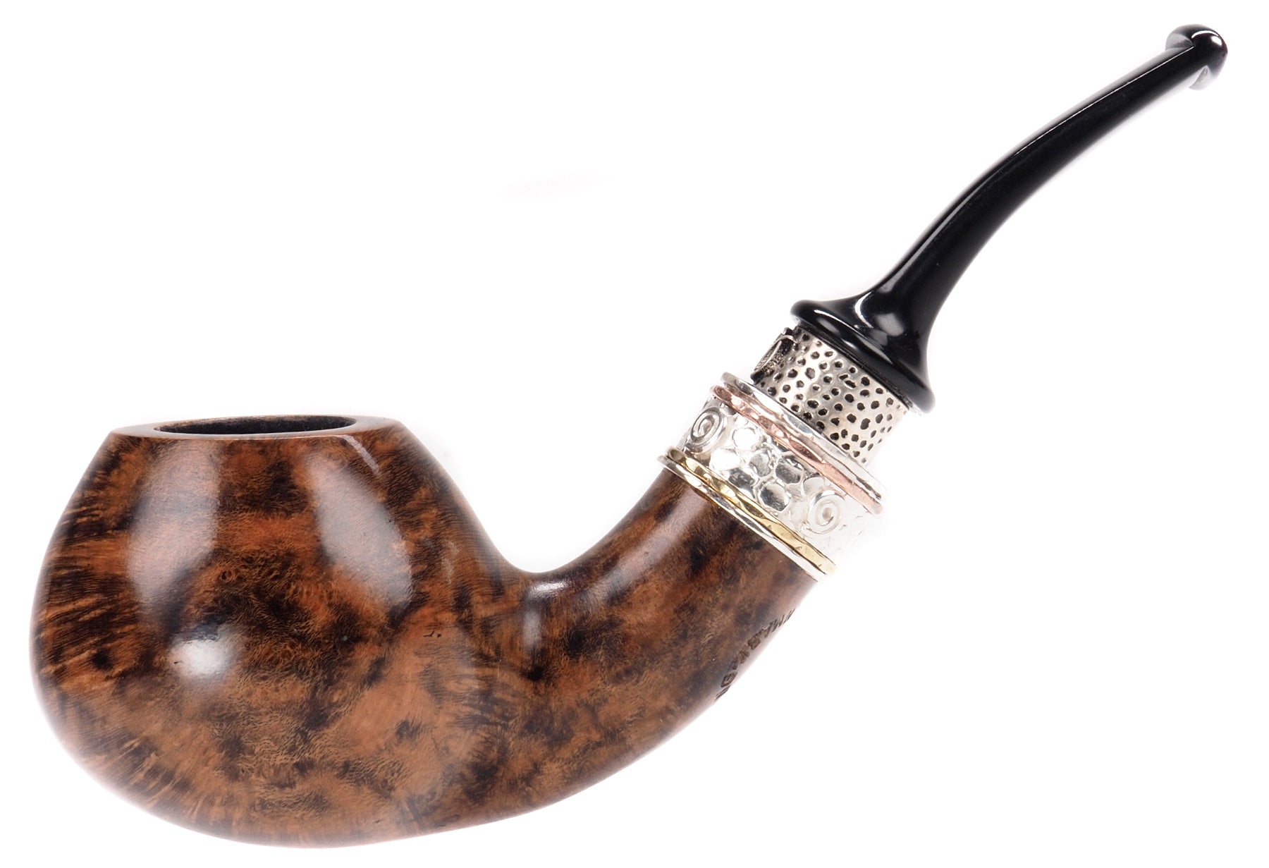 Nording Pipe, Double Silver Gr. 2 , Brandy