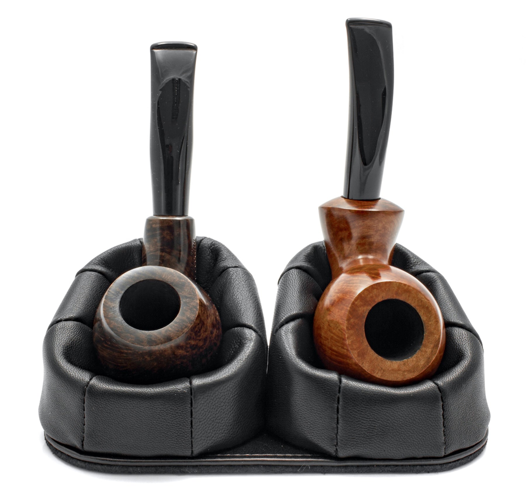 Martin Wess, Classic, Leather Pipe stand, 2 pipes